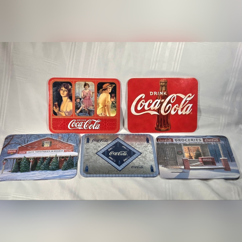 5 Coca-Cola Metal Nostalgic Collectible  Trivet/Wall Tin Decor 8-3/8" × 6-1/2"